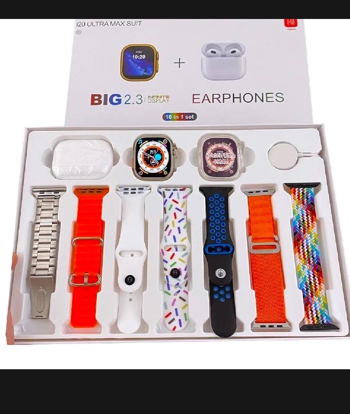 10-IN-1 ULTRA COMBO 🔥 Smart Watch + AirPods + 7 Straps | BIG 2.3" Display | COD