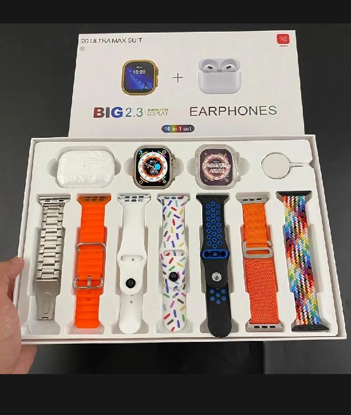 10-IN-1 ULTRA COMBO 🔥 Smart Watch + AirPods + 7 Straps | BIG 2.3" Display | COD