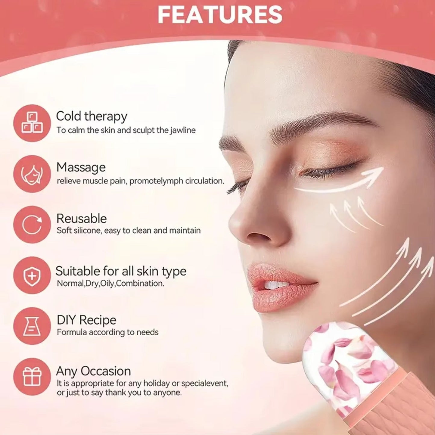 Silicone Ice Cube Facial Roller & Cleansing Scrub